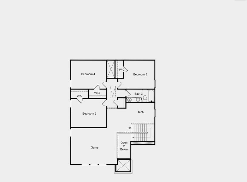 2D floor plan layout for the Walnut by Taylor Morrison in Brookewater 45s, Rosenberg, TX (Image 4).