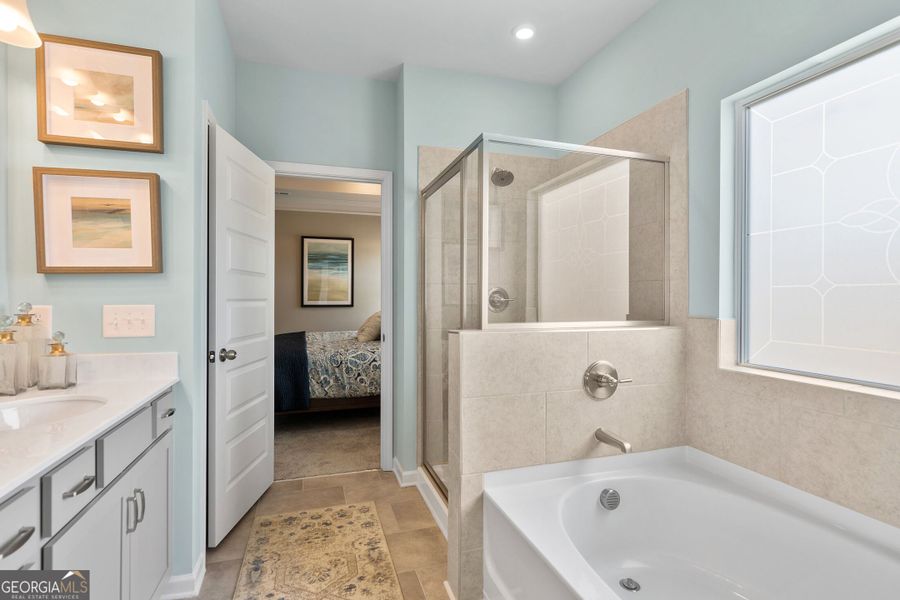 Furnished interior view inside a new home in Bryson Farms, Byron (Image 34).