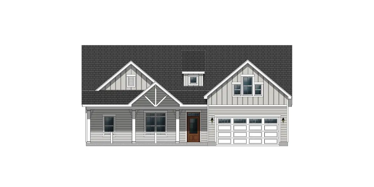 Front exterior of a new home in Kennedy's Crossing, Grimesland, NC, highlighting curb appeal (Image 23).