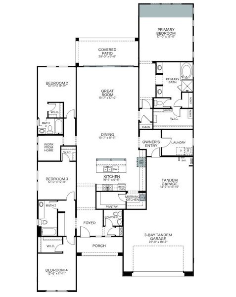 2D floor plan layout of this home in Legends at Thunderbird, Glendale, AZ (Image 5).