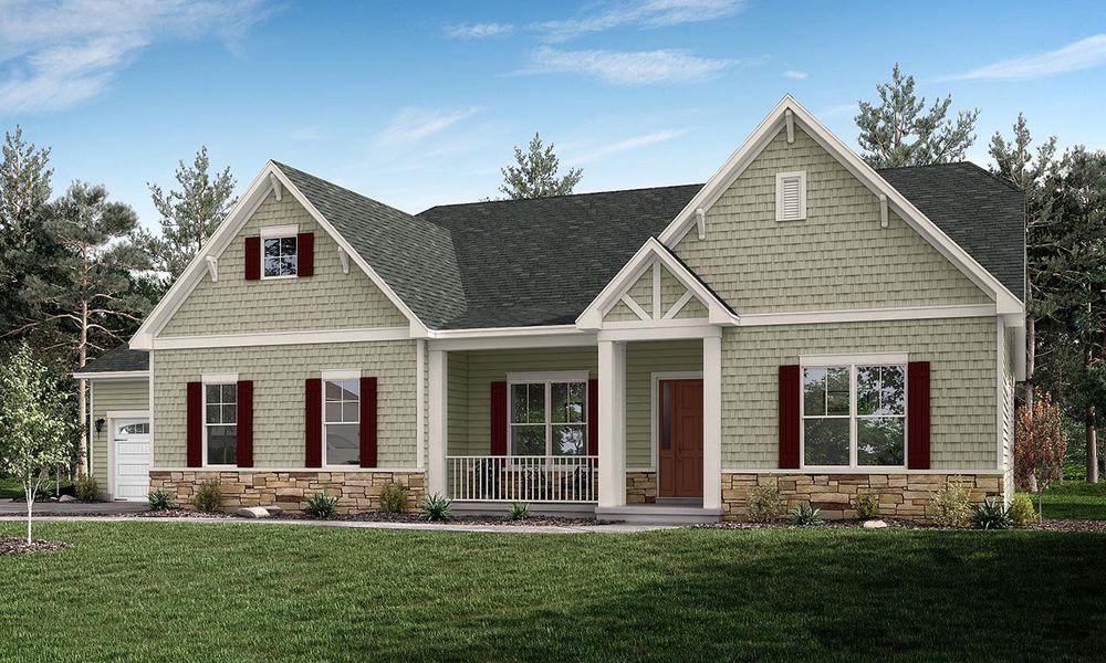 Representative exterior photo of a completed home built from the Columbia by Greybrook Homes in Shepherds Trace, Clover, SC (Image 34).