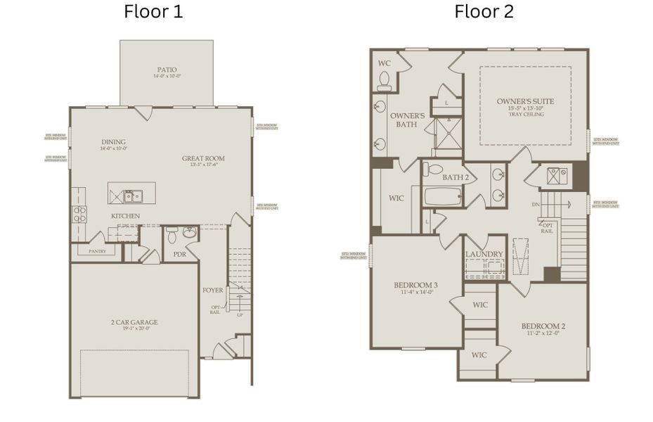 2D floor plan layout of this home in Exchange at 401, Raleigh, NC (Image 4).
