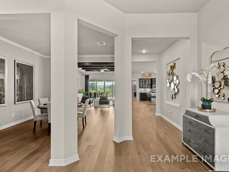 Furnished interior view inside a new home in Potranco Oaks, Castroville (Image 5).