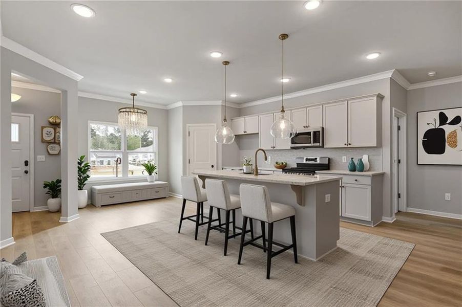 Furnished interior view inside a new home in , Powder Springs (Image 7). Furnished interior view inside a new home in , Powder Springs (Image 7).