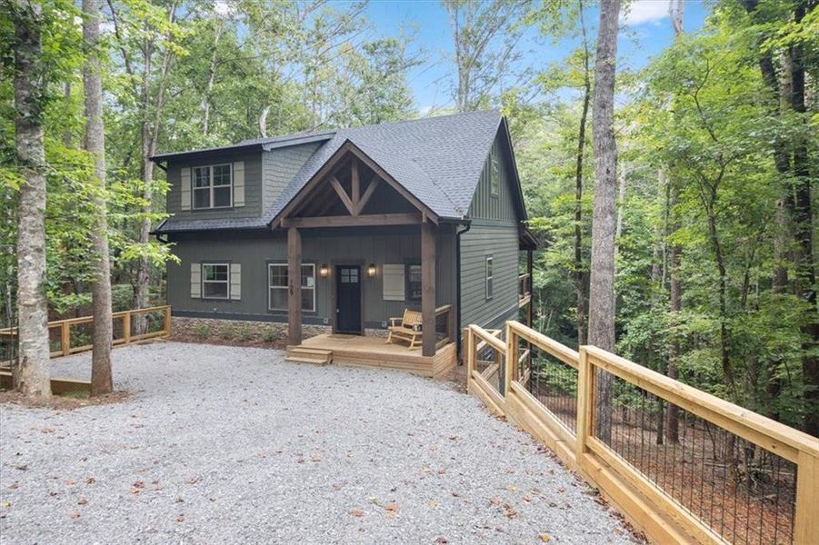 Front exterior of a new home in , Ellijay, GA, highlighting curb appeal (Image 27).