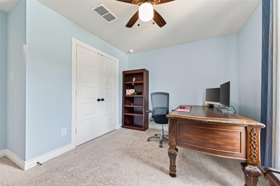 Experience this inviting secondary bedroom located at the front of the home, which showcases a bright and airy atmosphere filled with abundant natural sunlight. This space highlights a versatile layout and features a generously sized, spacious closet that provides ample storage, making it an ideal choice for a guest suite or home office. Experience this inviting secondary bedroom located at the front of the home, which showcases a bright and airy atmosphere filled with abundant natural sunlight. This space highlights a versatile layout and features a generously sized, spacious closet that provides ample storage, making it an ideal choice for a guest suite or home office.