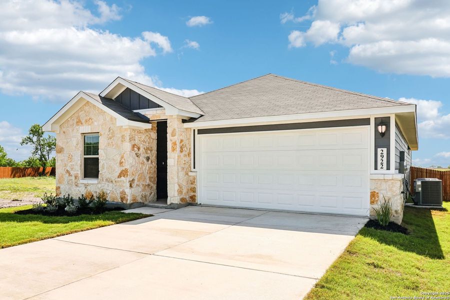 Front exterior of a new home in Catalina, Converse, TX, highlighting curb appeal (Image 32).
