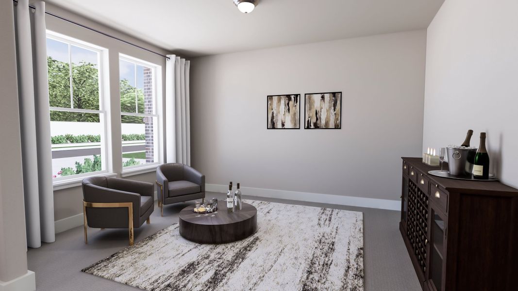 Representative furnished interior of a home built from the Brayden by Tri Pointe Homes in Somerset Park, Rockwall (Image 4).