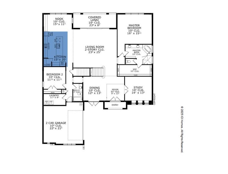 2D floor plan layout for the Augusta - Pinnacle Series | 80' Wide Lots by ICI Homes in Courtney Grove, St. Augustine, FL (Image 6).