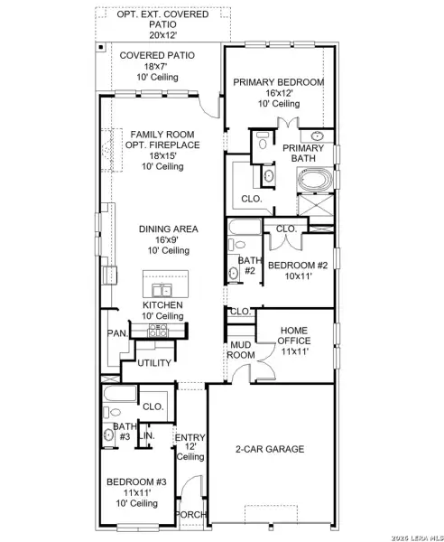 2D floor plan layout of this home in Veramendi, New Braunfels, TX (Image 2).
