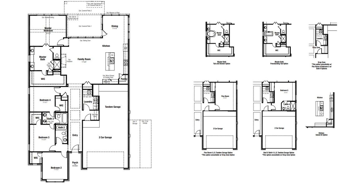 2D floor plan layout for the Elgin by Scott Felder Homes in East View Farms, Georgetown, TX (Image 5).