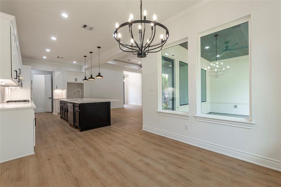 Breakfast area is large enough to also be used as a dining room.