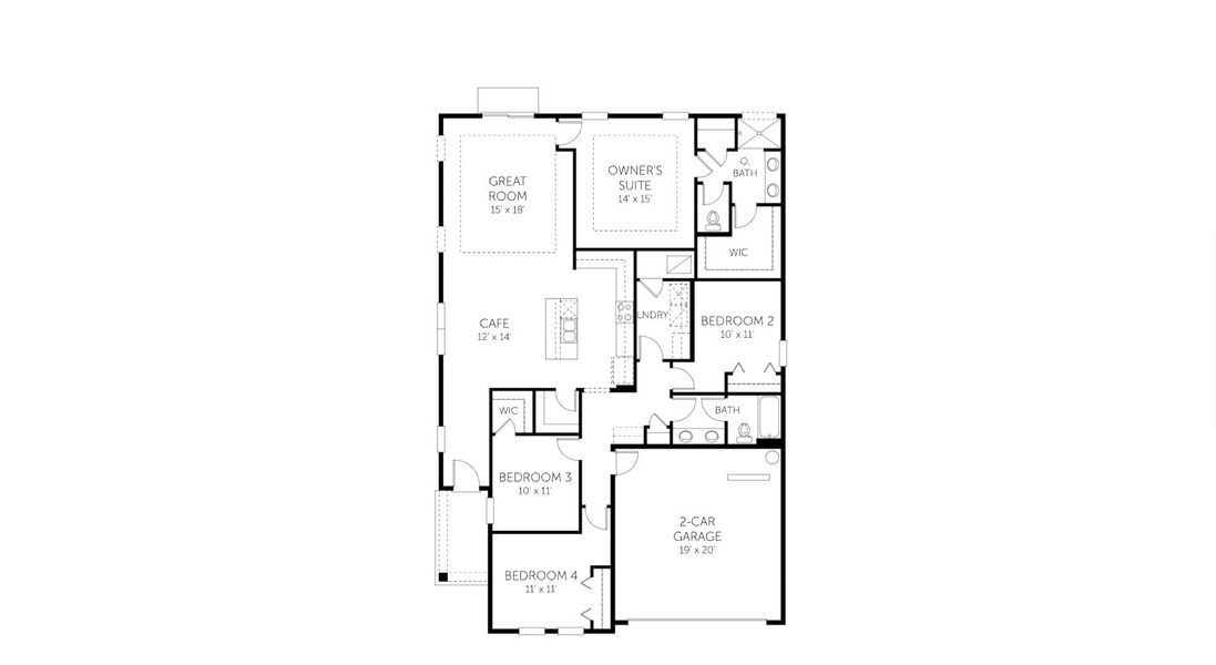 2D floor plan layout for the Newport - 50' Homesites by Dream Finders Homes in Jennings Farm, Middleburg, FL (Image 5). 2D floor plan layout for the Newport - 50' Homesites by Dream Finders Homes in Jennings Farm, Middleburg, FL (Image 5).