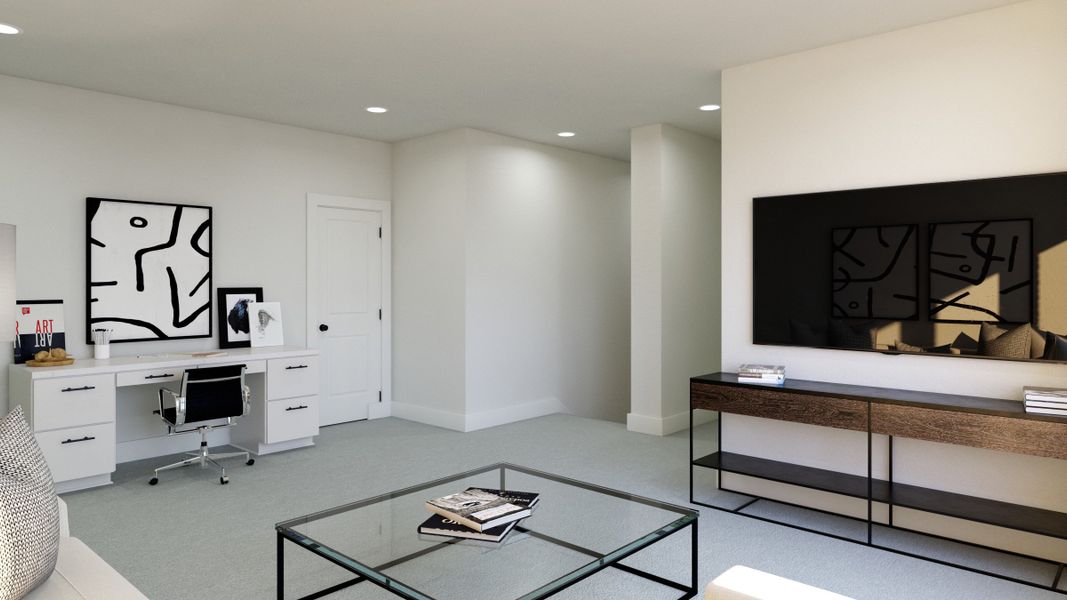 Representative furnished interior of a home built from the Griffin V by Southgate Homes in Eliana, McKinney (Image 20).