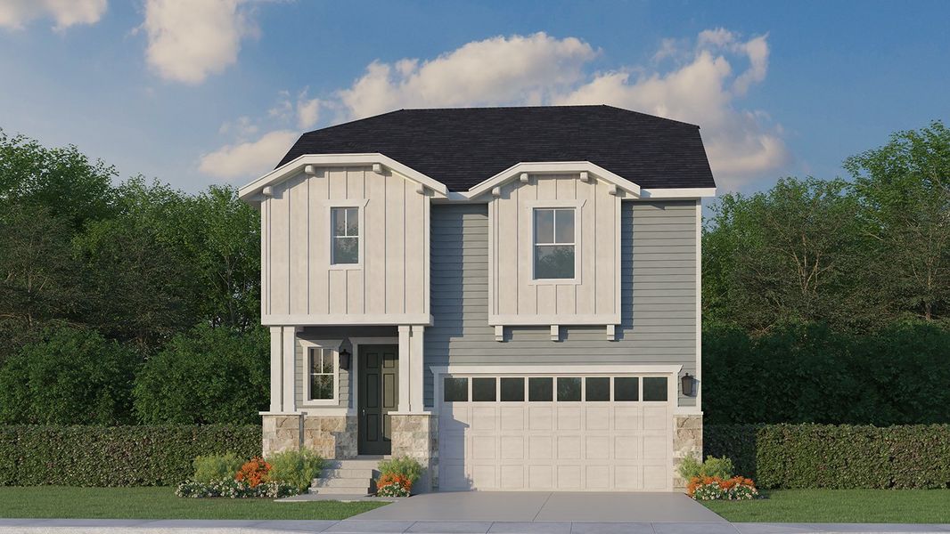 Plan C303 Elevation B with Manufactured Stone Plan C303 Elevation B with Manufactured Stone