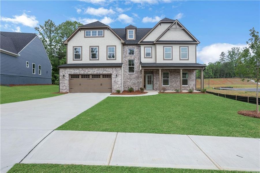 Front exterior of a new home in Arbor West, Dawsonville, GA, highlighting curb appeal (Image 26).