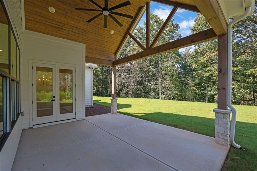 Exterior details and patio area of a home in , Ellijay (Image 3).