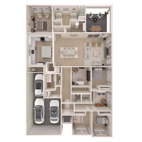 2D floor plan layout for the Frankfurt by K. Hovnanian® Homes in Grand Oaks, Mont Belvieu, TX (Image 6).