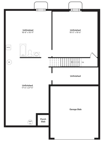 2D floor plan layout for the Hamilton by D.R. Horton in Entrada Del Toro at Rancho Sahuarita, Sahuarita, AZ (Image 20).