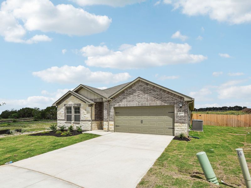 Front exterior of the Oleander floorplan at a Meritage Homes community.