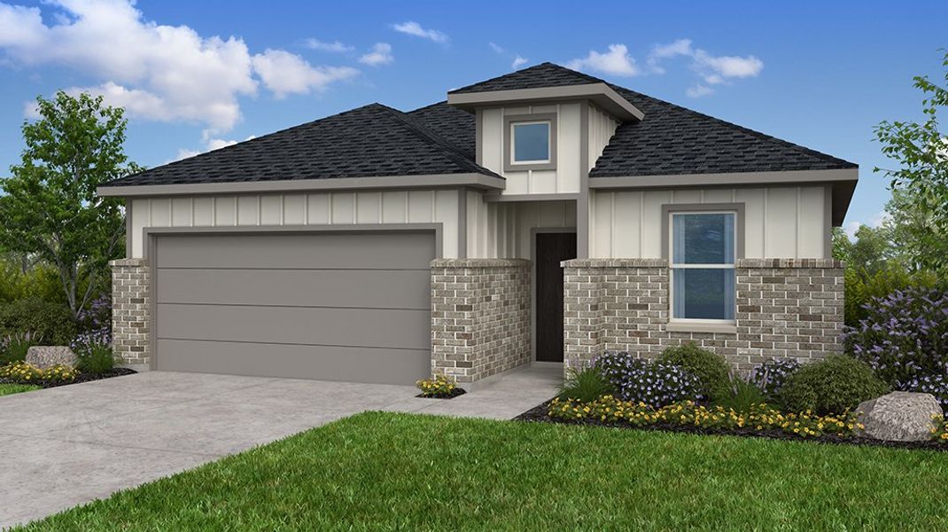 Representative exterior photo of a completed home built from the Apollo by Taylor Morrison in Newport Grove 50s, Crosby, TX (Image 4). Representative exterior photo of a completed home built from the Apollo by Taylor Morrison in Newport Grove 50s, Crosby, TX (Image 4).