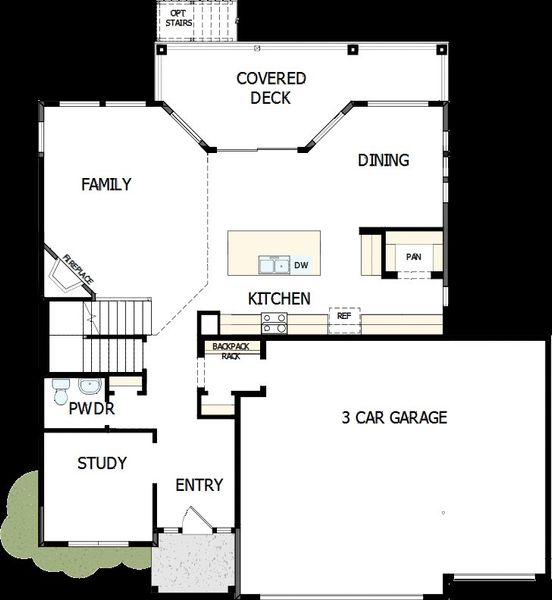 2D floor plan layout of this home in Cloverleaf - Pinnacle Collection, Monument, CO (Image 5).