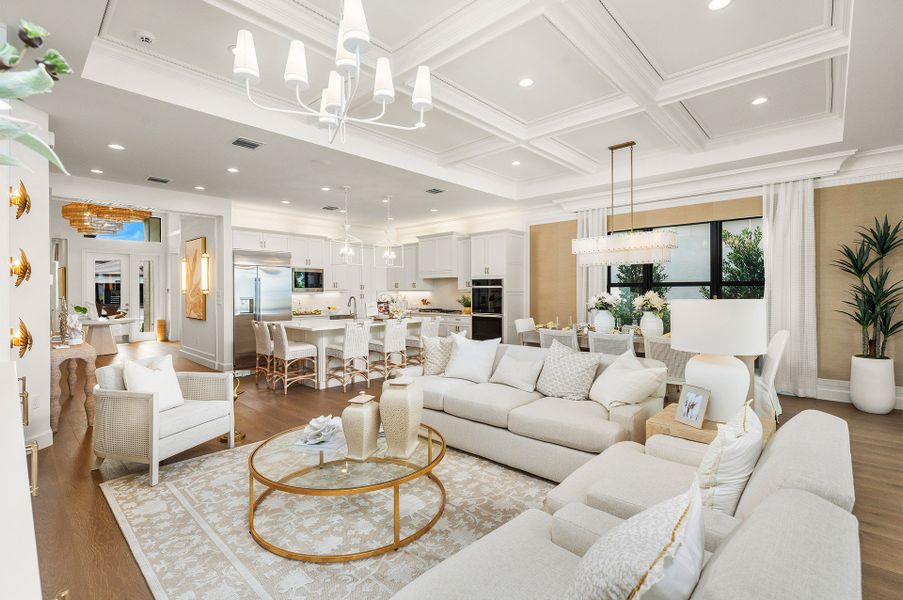 Representative furnished interior of a home built from the Barbados by GL Homes in Valencia Del Mar (55+), Boynton Beach (Image 8).