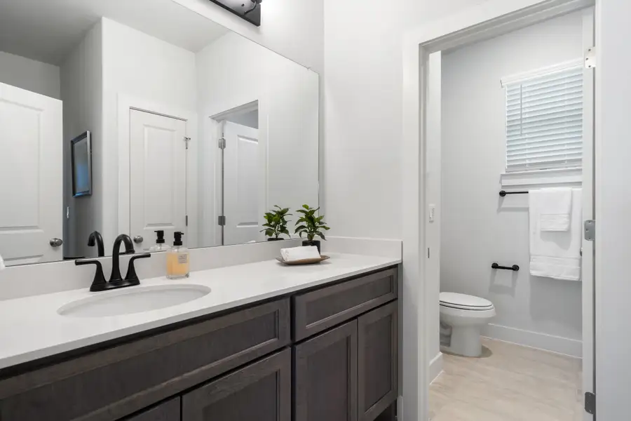 Furnished interior view inside a new home in Foxfield, Austin (Image 8). Furnished interior view inside a new home in Foxfield, Austin (Image 8).