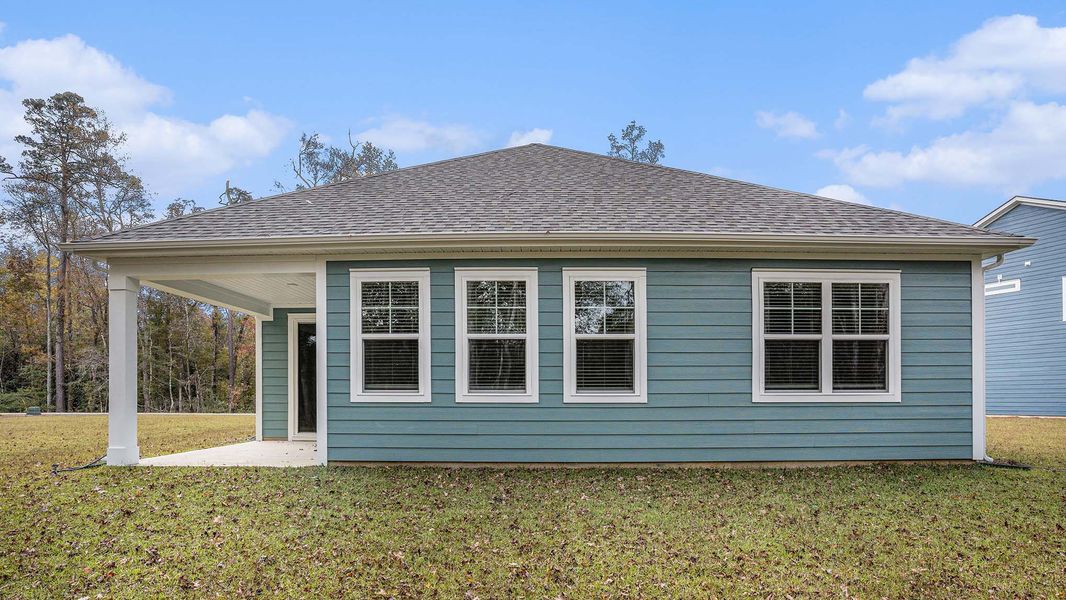 Exterior details and patio area of a home in The Bluffs at Mill Creek, Florence (Image 4). Exterior details and patio area of a home in The Bluffs at Mill Creek, Florence (Image 4).