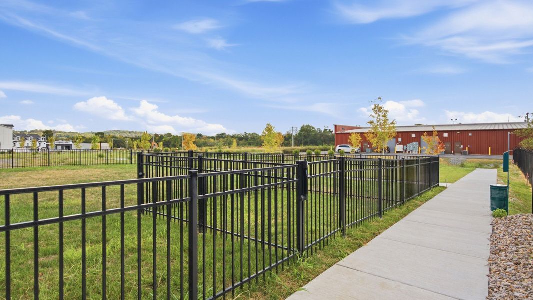Convenient dog park in community