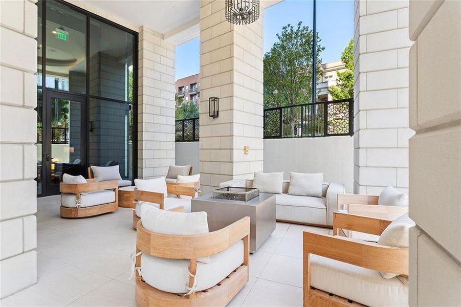 Exterior details and patio area of a home in The Dillon Buckhead, Atlanta (Image 28).