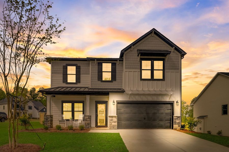Representative exterior photo of a completed home built from the Brantley II by Great Southern Homes in Collins Cove, Chapin, SC (Image 31).