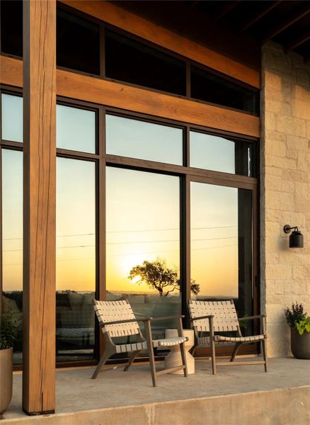 Exterior details and patio area of a home in , Hye (Image 17).