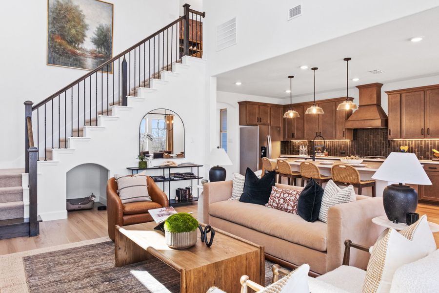 Representative furnished interior of a home built from the Brazos by Beazer Homes in Treeline, Justin (Image 5). Representative furnished interior of a home built from the Brazos by Beazer Homes in Treeline, Justin (Image 5).