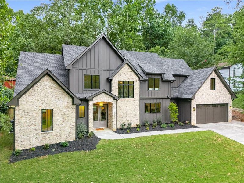 Front exterior of a new home in , Powder Springs, GA, highlighting curb appeal (Image 26).