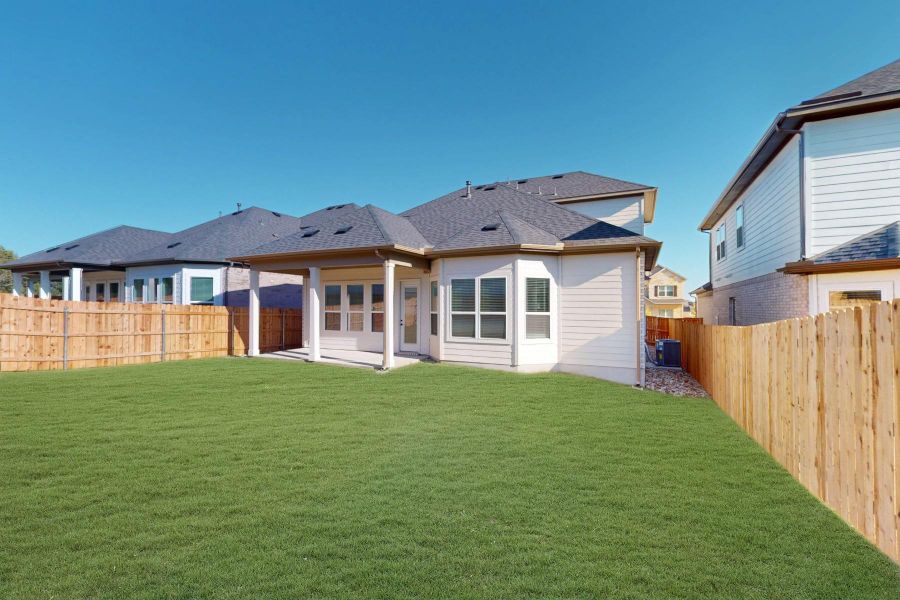 Exterior details and patio area of a home in Edgewood, Leander (Image 26).