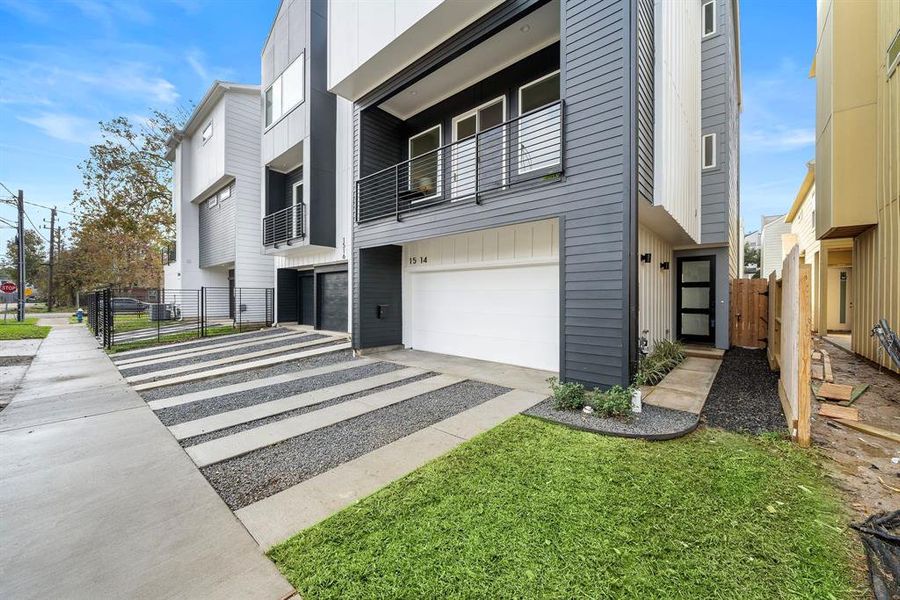 Driveway with space for extra parking.