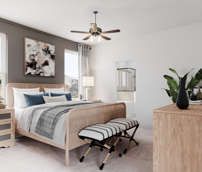 Furnished interior view inside a new home in Waterbend, Euless (Image 8).
