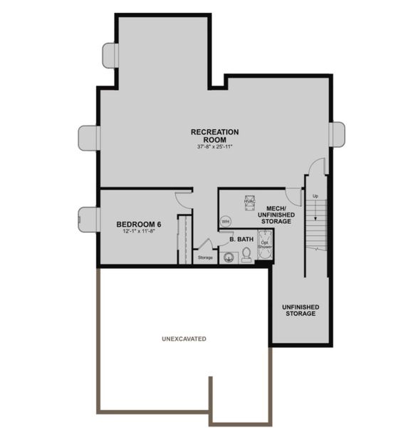 2D floor plan layout of this home in The Aurora Highlands, Aurora, CO (Image 5).