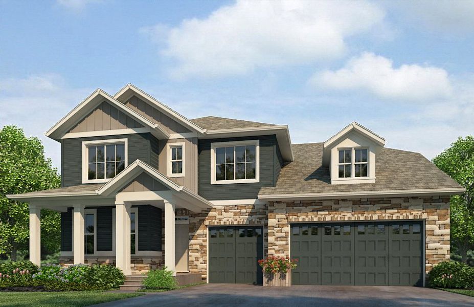 Representative exterior photo of a completed home built from the Crawford by D.R. Horton in Vantage, Berthoud, CO (Image 18).