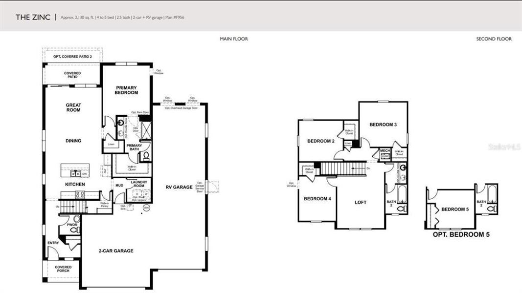 2D floor plan layout of this home in Seasons at Bella Vista, Dundee, FL (Image 3).