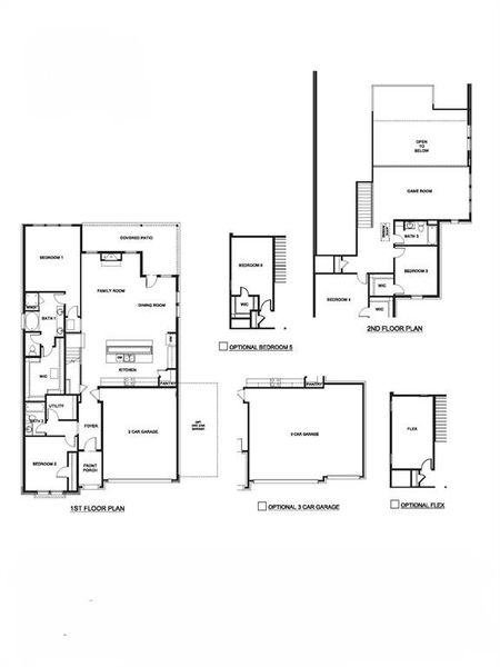 2D floor plan layout of this home in The Landing at Hidden Lakes, McKinney, TX (Image 5).