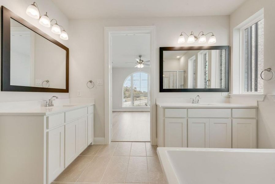 Furnished interior view inside a new home in Trails at Cottonwood Creek, Rowlett (Image 14). Furnished interior view inside a new home in Trails at Cottonwood Creek, Rowlett (Image 14).