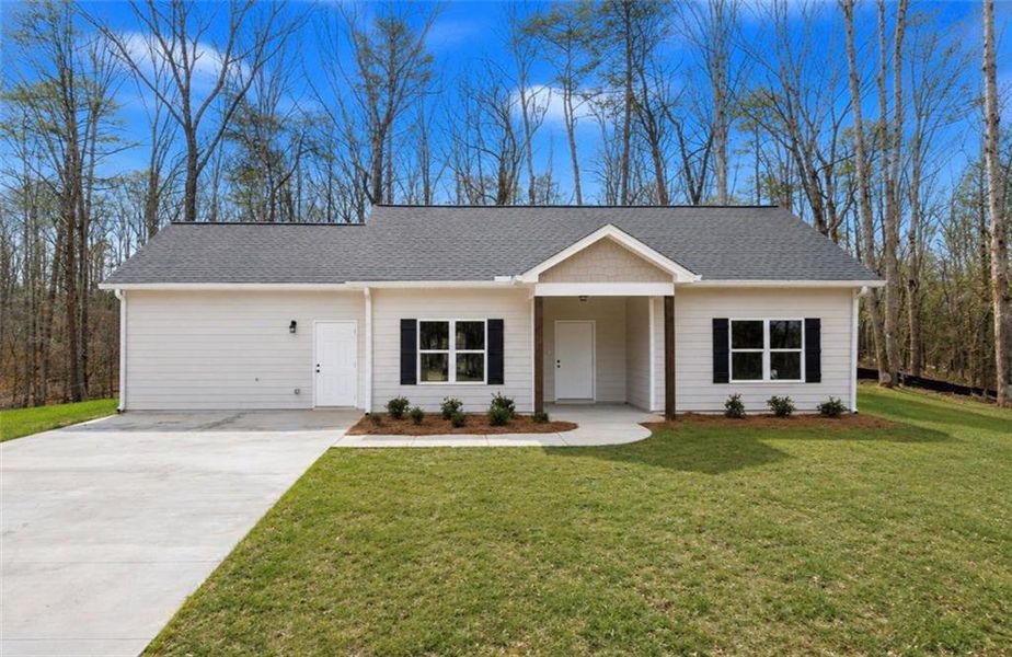 Front exterior of a new home in , Cleveland, GA, highlighting curb appeal (Image 1). Front exterior of a new home in , Cleveland, GA, highlighting curb appeal (Image 1).