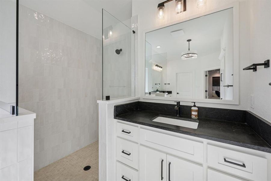 Bathroom with vanity and walk in shower Bathroom with vanity and walk in shower