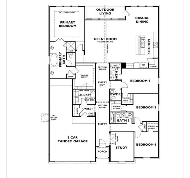 2D floor plan layout for the Plan 5019 by Shea Homes in Legacy 65', Friendswood, TX (Image 2). 2D floor plan layout for the Plan 5019 by Shea Homes in Legacy 65', Friendswood, TX (Image 2).