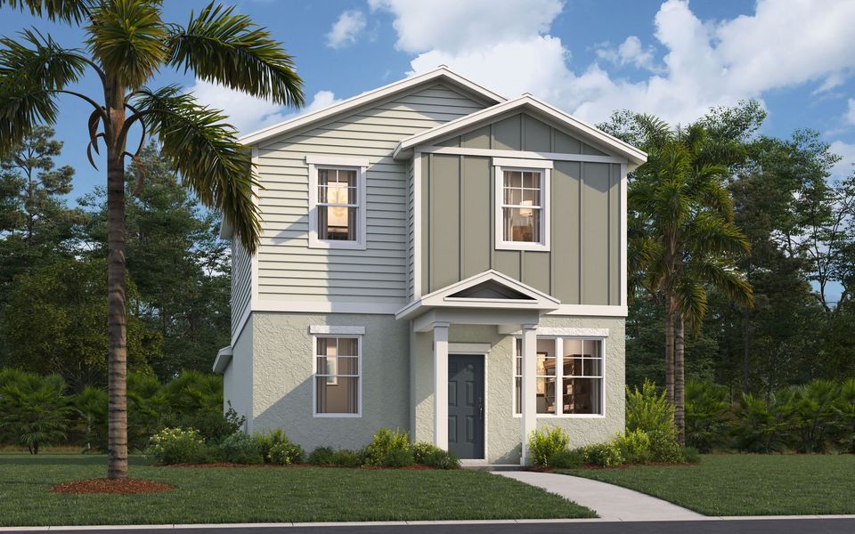 Representative exterior photo of a completed home built from the Logan by Stanley Martin Homes in Brack Ranch, St. Cloud, FL (Image 26). Representative exterior photo of a completed home built from the Logan by Stanley Martin Homes in Brack Ranch, St. Cloud, FL (Image 26).