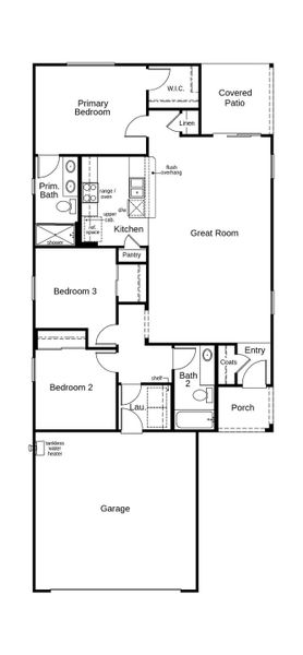 2D floor plan layout of this home in Bella Tierra, Tucson, AZ (Image 2).