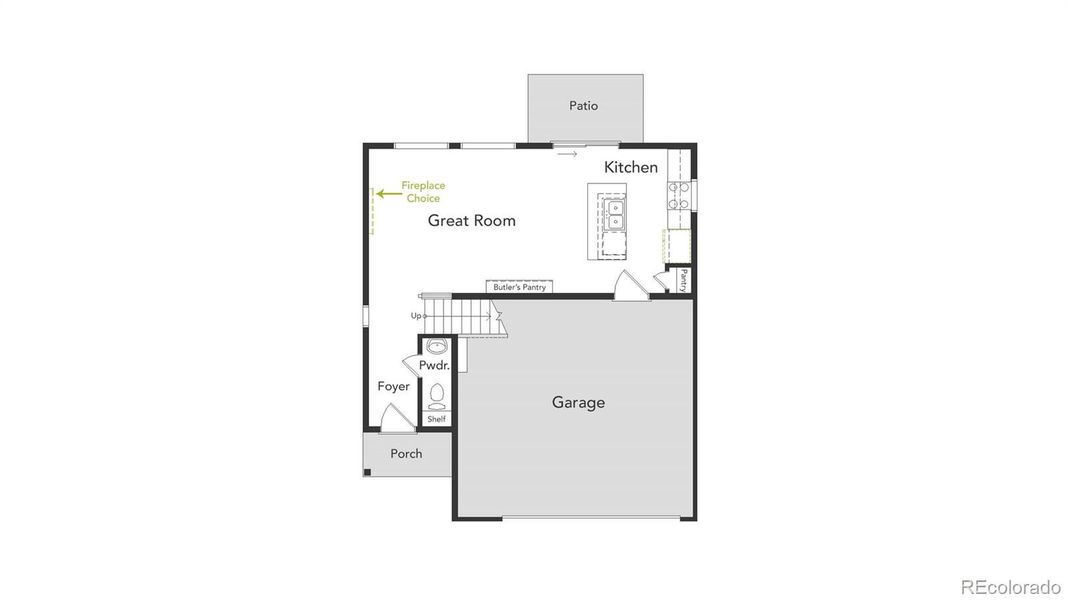 2D floor plan layout of this home in Green Valley Ranch, Aurora, CO (Image 2).