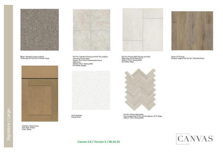 Design Selections.  Home is under construction and selections are subject to change.